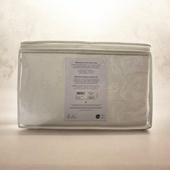 UGG 100% Cotton 300 Thread Count King Size Sheet Set Color Bright White - Picture 2 of 2